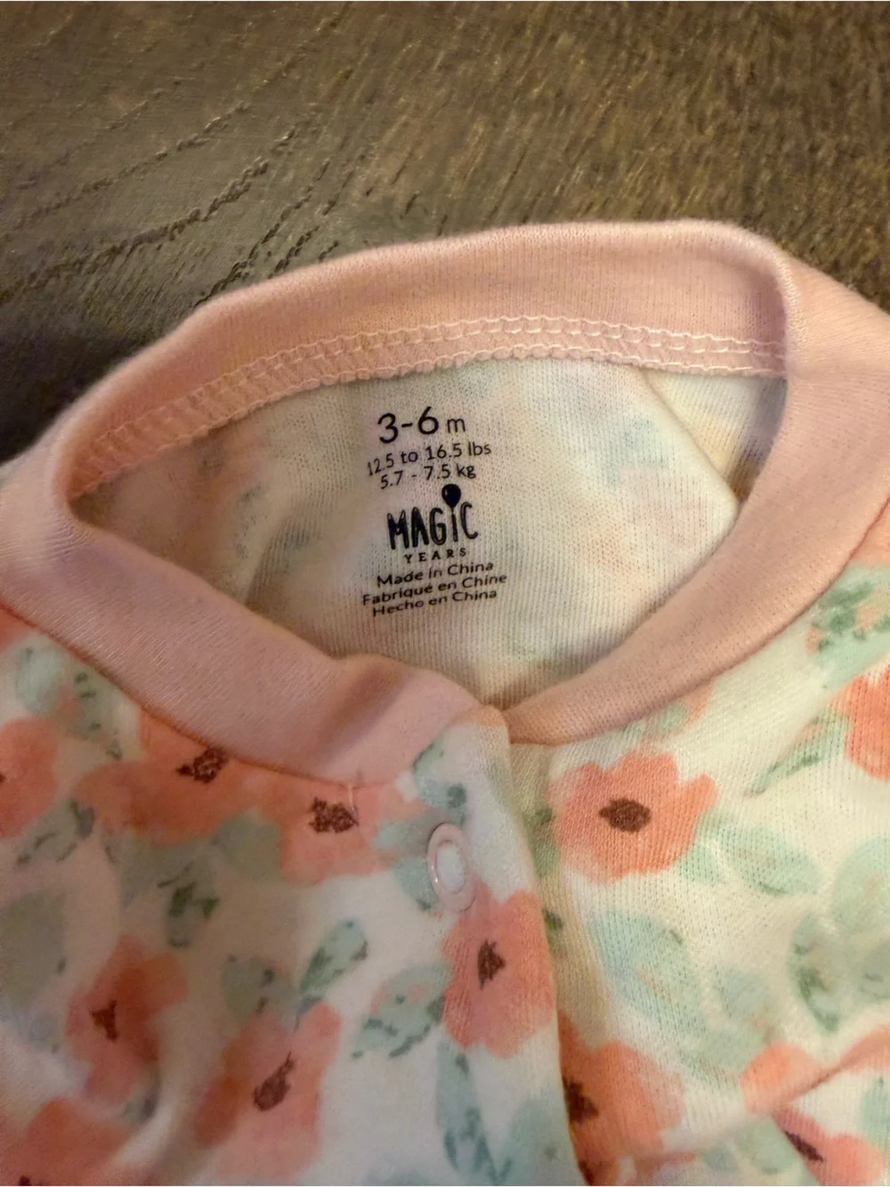 Baby Floral Footed One-Piece Pajamas - Pink Floral